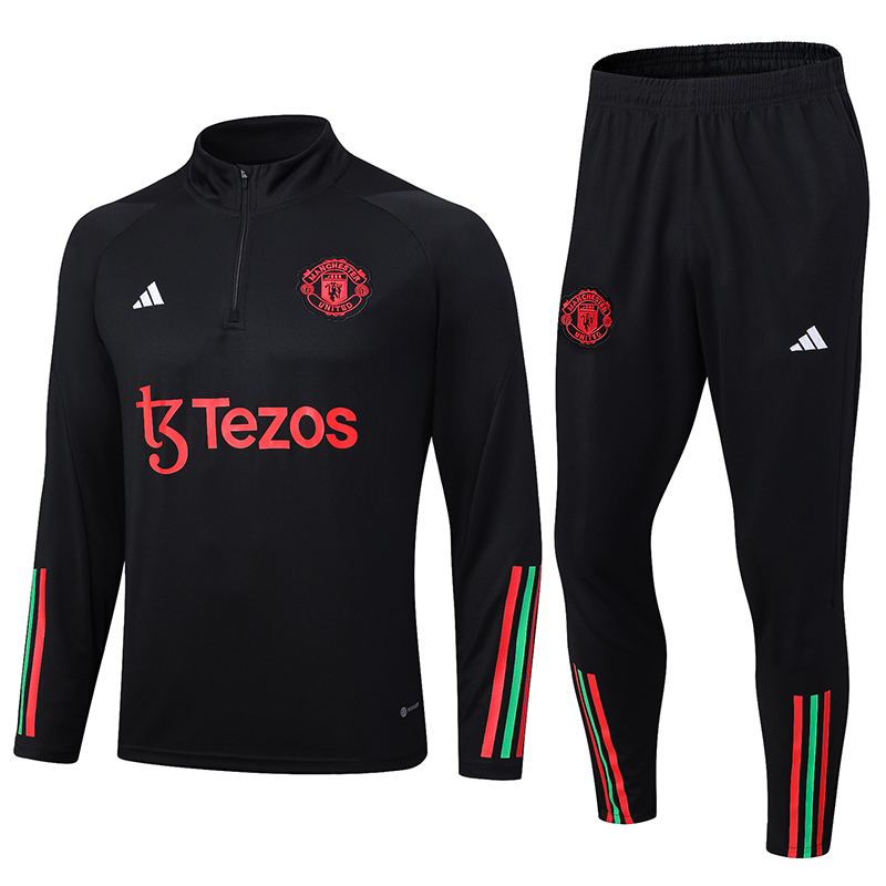 Manchester United 23-24 Long Sleeve Training Set -Black and Red